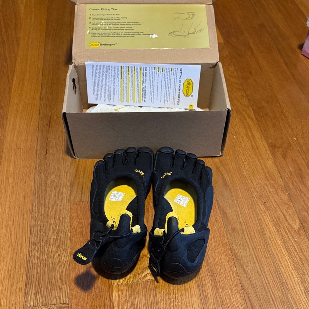 Vibram Black and Yellow FiveFingers Sneakers